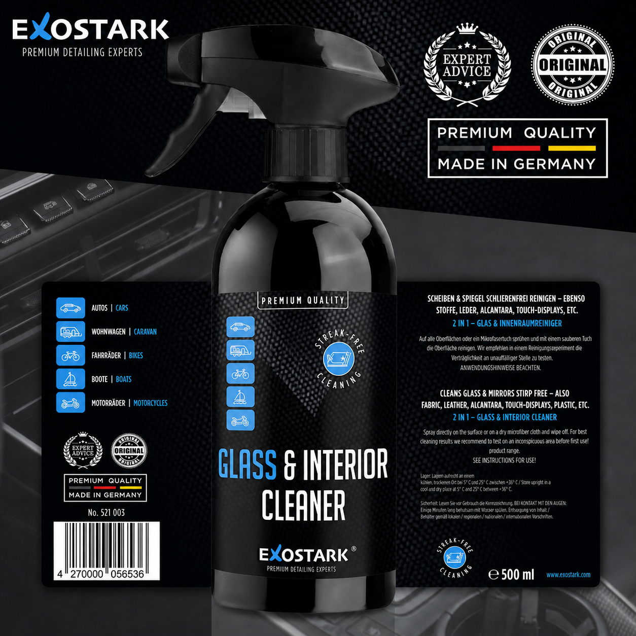Glass and Interior cleaner 500ml